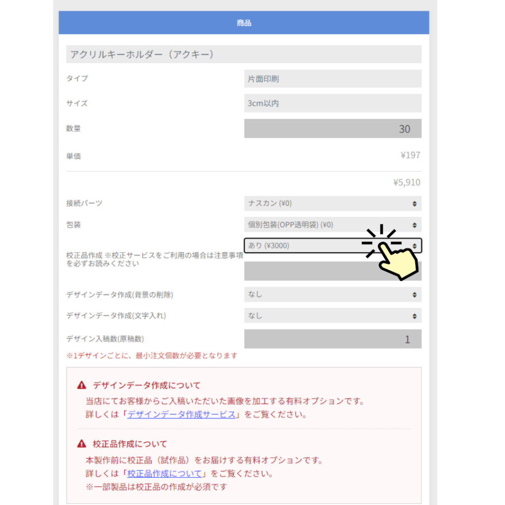 校正品作成の方法